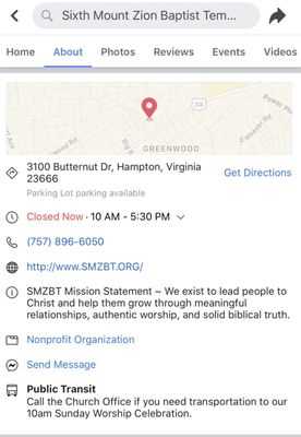 Photo Sixth Mount Zion Baptist Temple