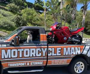 Photo Motorcycle Man Transport & Storage