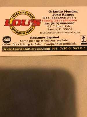 Photo Lou’s Total Car Care